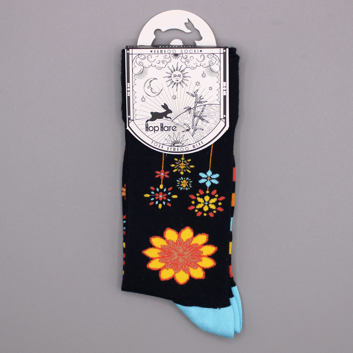Hop Hare Bambussocken (S/M) – Mandala-Blumen