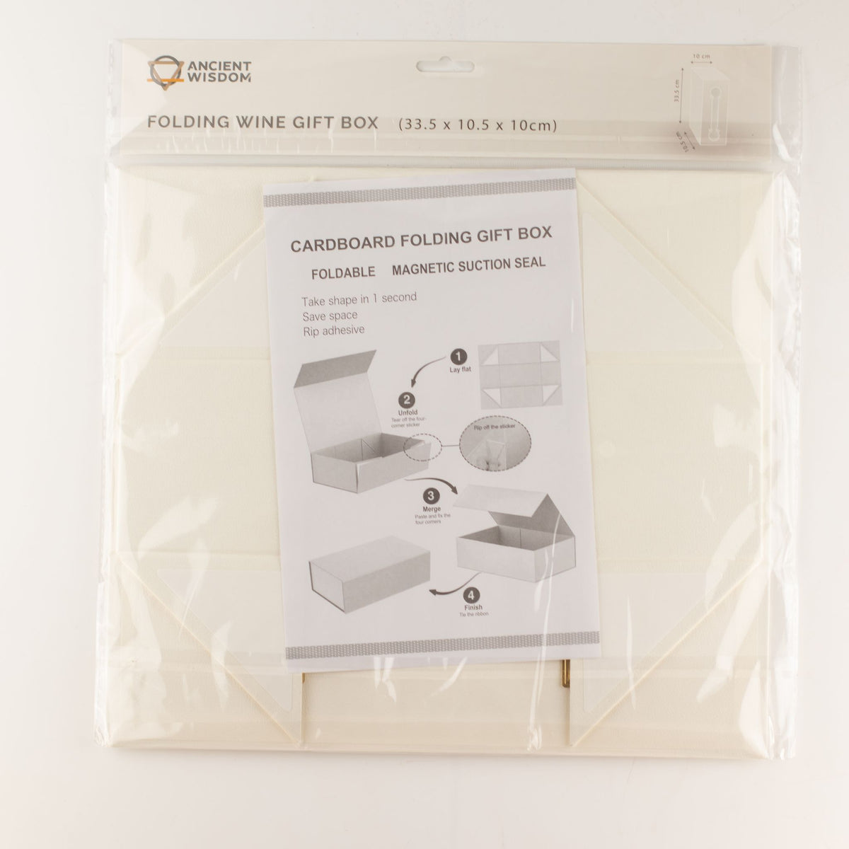 Flache Geschenkbox - Weinkistenform (33,5x10x10,5 cm) - Weiß