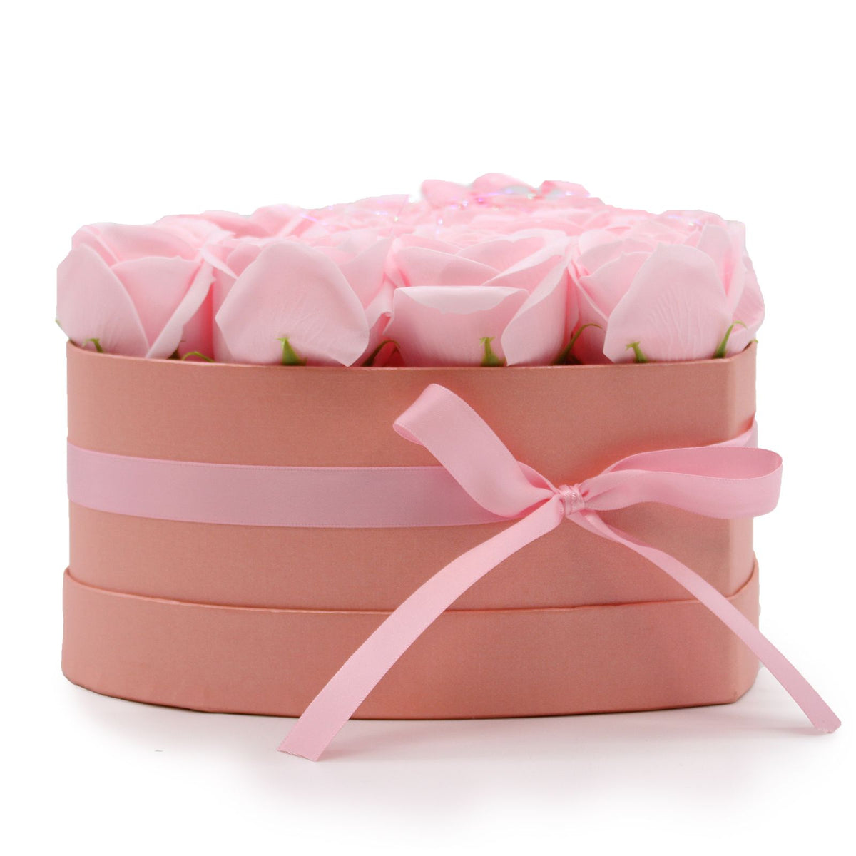 Caixa de Oferta - Flor de Sabonete  13 Rosas Cor-de-rosa - coração